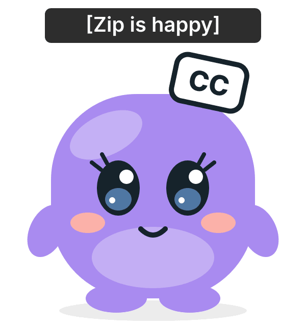 CC, the purple subtitles character